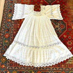VINTAGE COTTON GAUZE MEXICAN DRESS XL